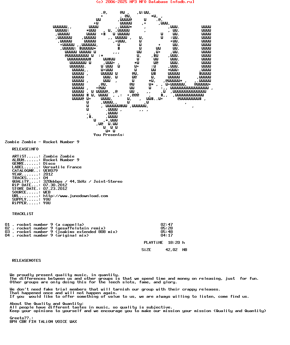 Zombie_Zombie_-_Rocket_Number_9-(VER079)-WEB-2012-YOU