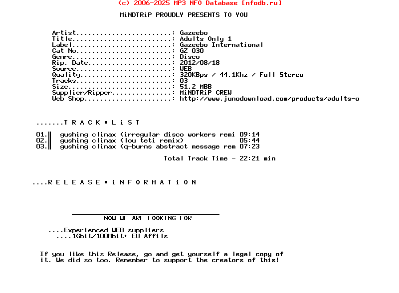 Gazeebo-Adults_Only_1_(GUSHING_CLIMAX_REMIXES)_(GZ030)-WEB-2012