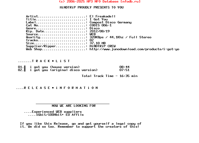 El_Freakadell-I_Got_You_(CODIS006-1)-WEB-2012