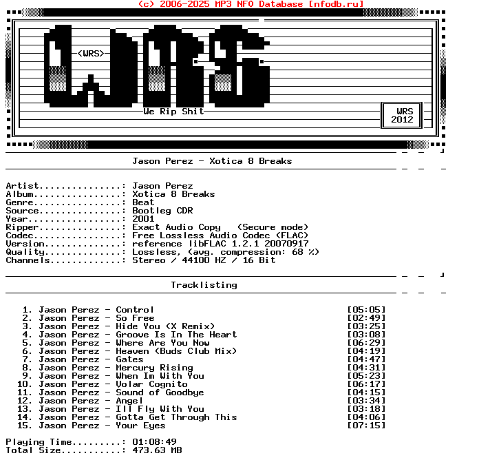 Jason_Perez-Xotica_8_Breaks-Bootleg-CDR-FLAC-2001-Wrs