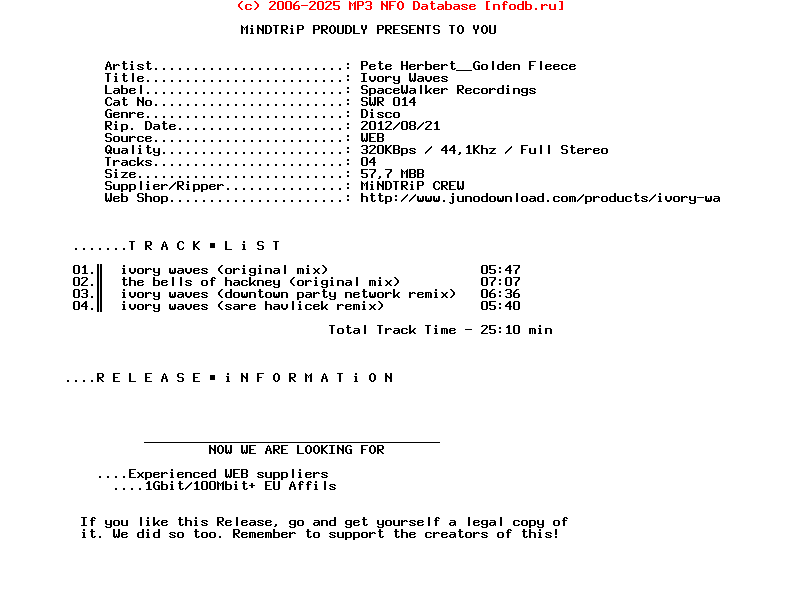 Pete_Herbert__Golden_Fleece-Ivory_Waves_(SWR014)-WEB-2011