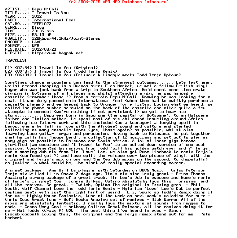 Bepu_Ngali-I_Travel_To_You-(IFEEL022)-WEB-2012