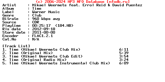 Mikael_Weermets_Feat._Errol_Reid_And_David_Puentez-Time-Promo-CDR-2011
