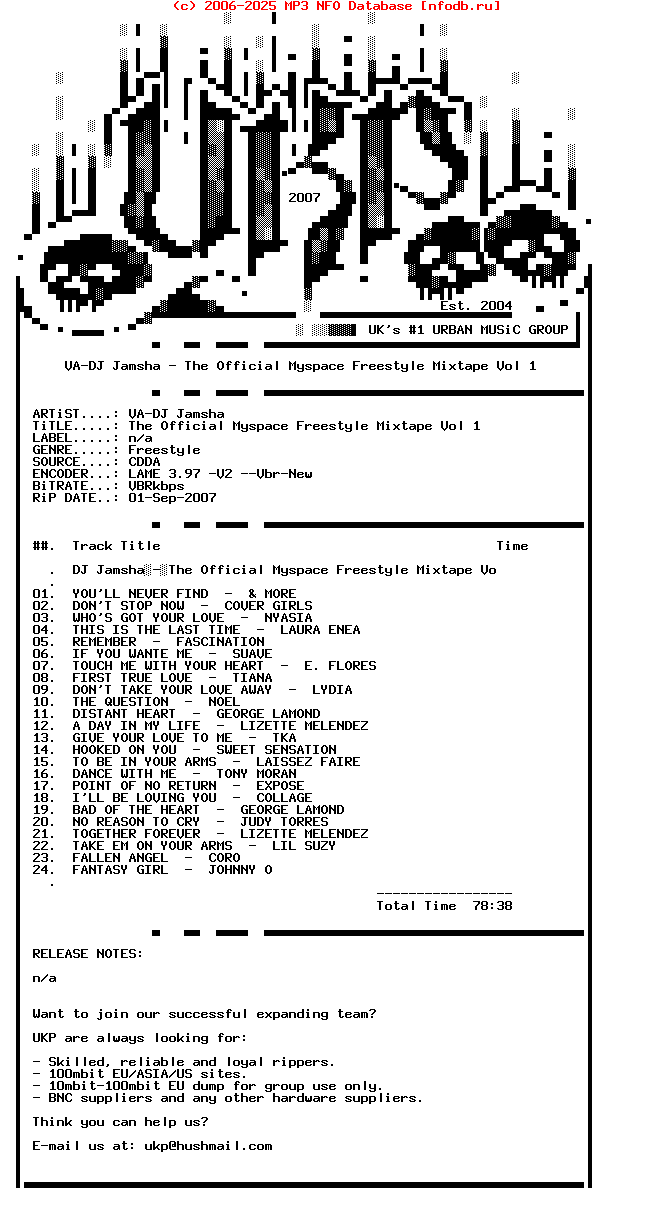 VA-Dj_Jamsha-The_Official_Myspace_Freestyle_Mixtape_Vol_1-Bootleg-2007-UKP