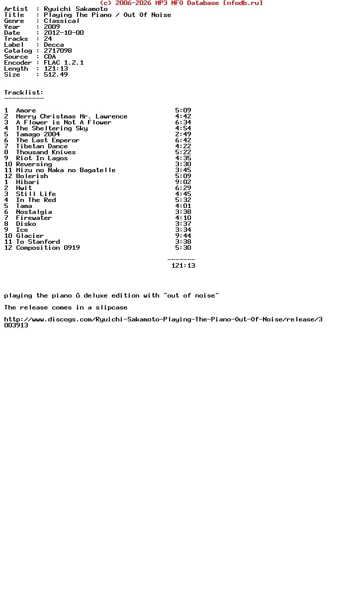 Ryuichi_Sakamoto-Playing_The_Piano_-_Out_Of_Noise-2CD-FLAC-2009