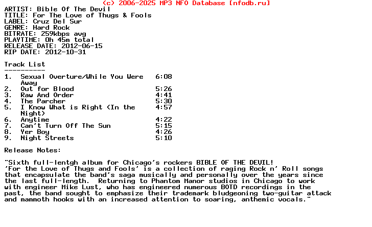 Bible_Of_The_Devil-For_The_Love_Of_Thugs_And_Fools-2012