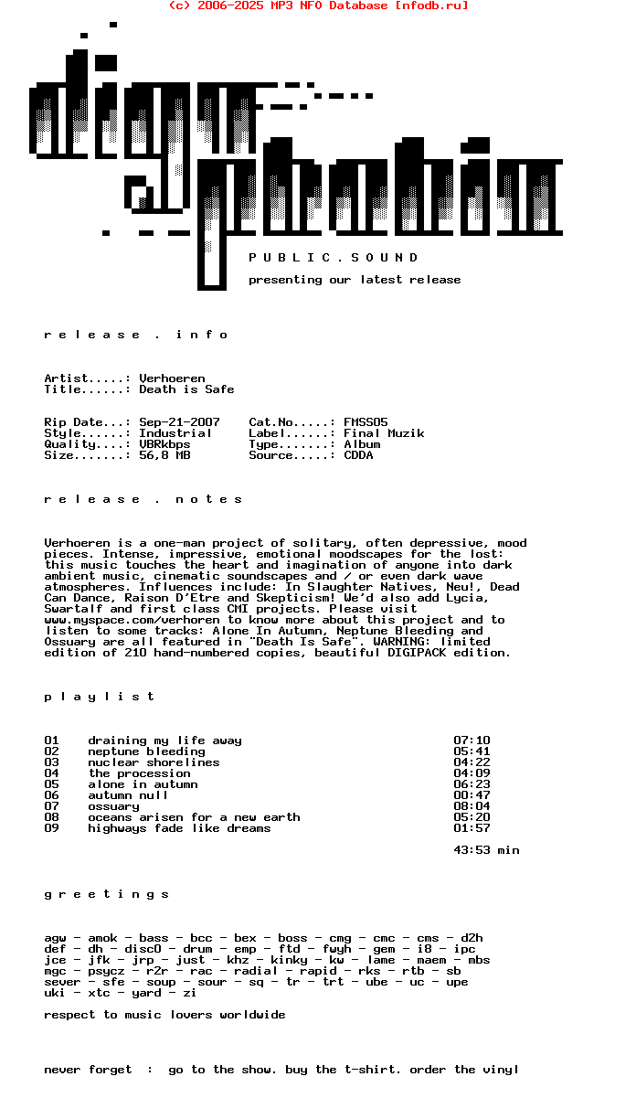 Verhoeren-Death_Is_Safe-CDR-2007-DPS