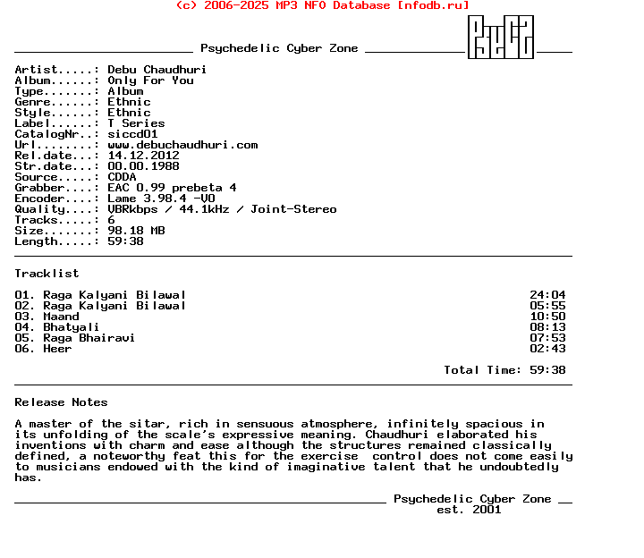 Debu_Chaudhuri_-_Only_For_You-(SICCD01)-1988-PsyCZnP
