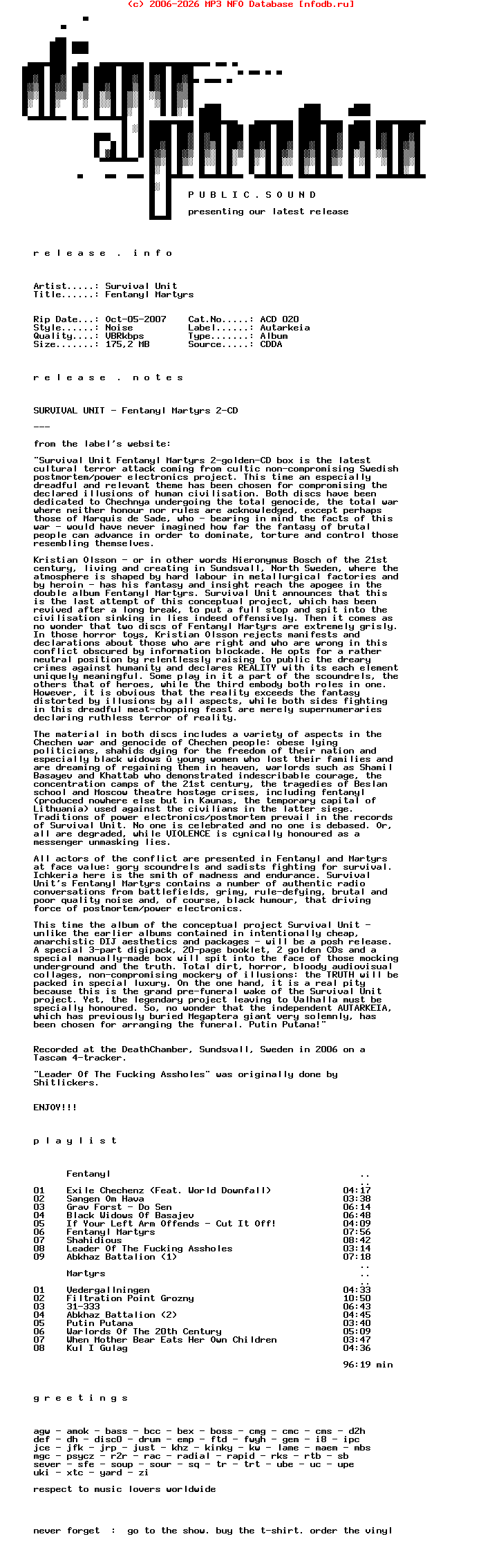 Survival_Unit-Fentanyl_Martyrs-2CD-2007-DPS