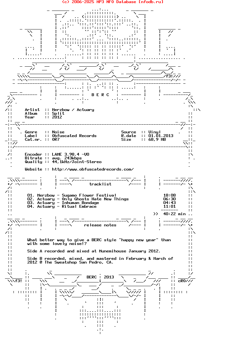 Merzbow-Actuary--Split-Lp-2012-BERC