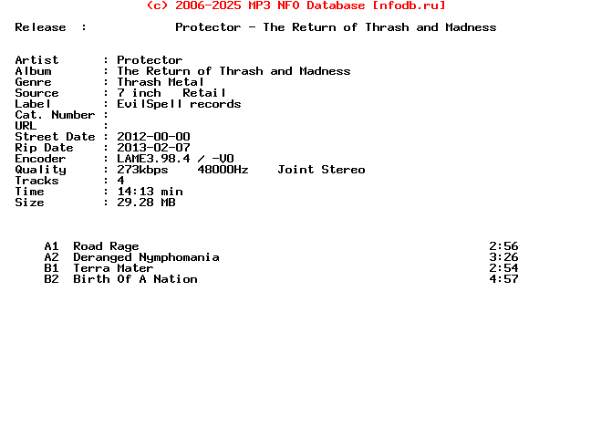 Protector-The_Return_Of_Thrash_And_Madness-7Inch_Vinyl-2012