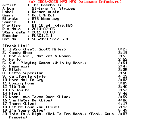 The_Baseballs-Strings_N_Stripes-CD-2011