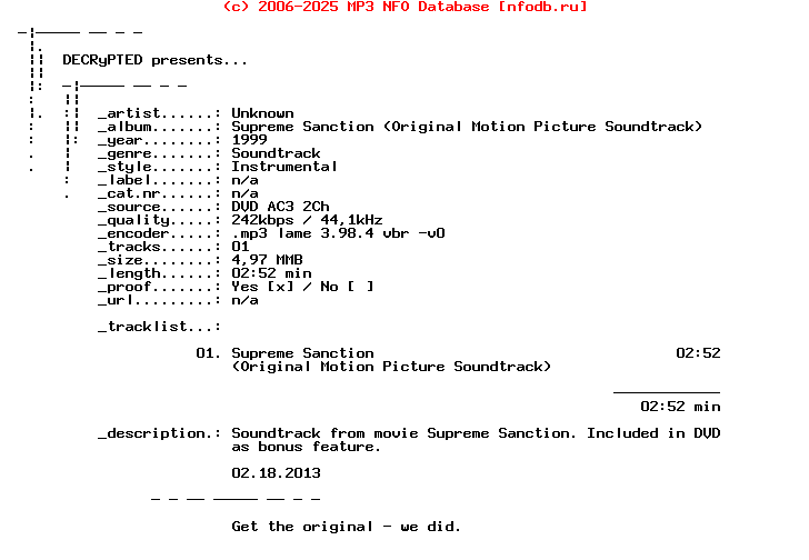 Unknown-Supreme_Sanction_(ORIGINAL_MOTION_PICTURE_SOUNDTRACK)-DVD-1999