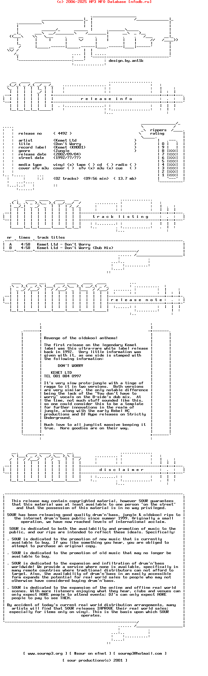 Kemet-Kemet_Ltd-Km001-1992-sour