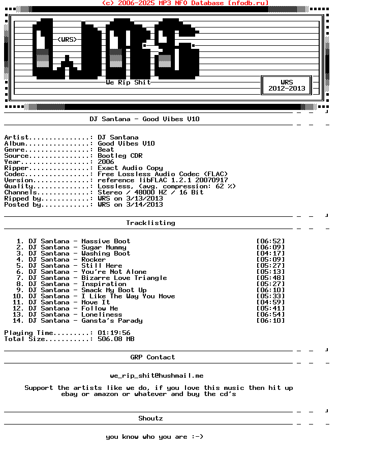 Dj_Santana-Good_Vibes_V10-Bootleg-CDR-FLAC-2006-Wrs