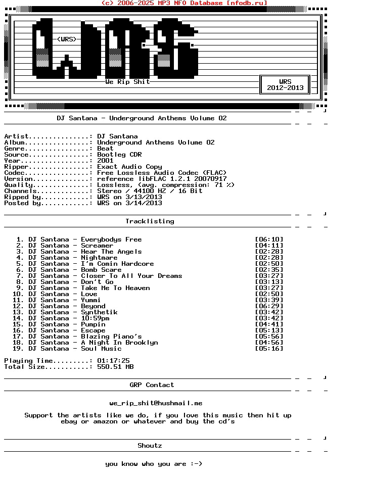Dj_Santana-Underground_Anthems_Volume_02-Bootleg-CDR-FLAC-2001-Wrs