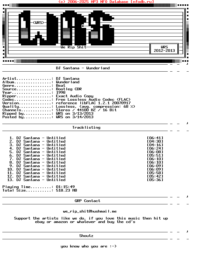 Dj_Santana-Wunderland-Bootleg-CDR-FLAC-1998-Wrs