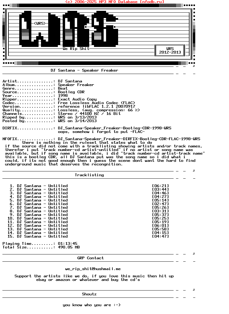 Dj_Santana-Speaker_Freaker-Dirfix-Nfofix-Bootleg-CDR-FLAC-1998-Wrs