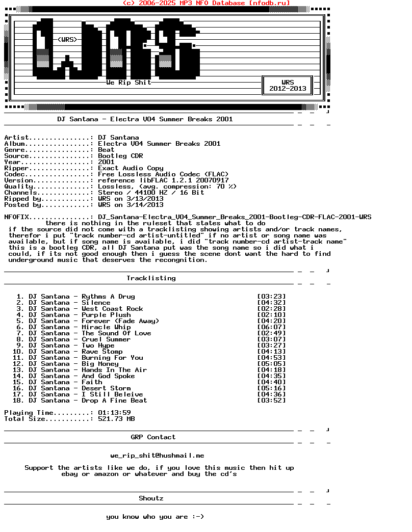 Dj_Santana-Electra_V04_Summer_Breaks_2001-Nfofix-Bootleg-CDR-FLAC-2001-Wrs