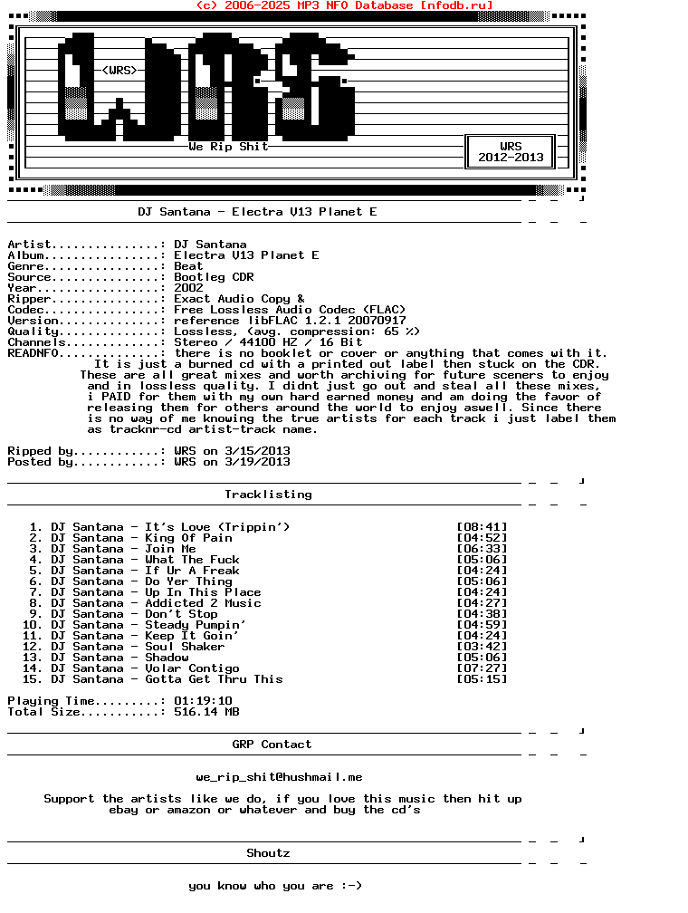 Dj_Santana-Electra_V13_Planet_E-Readnfo-Bootleg-CDR-FLAC-2002-Wrs