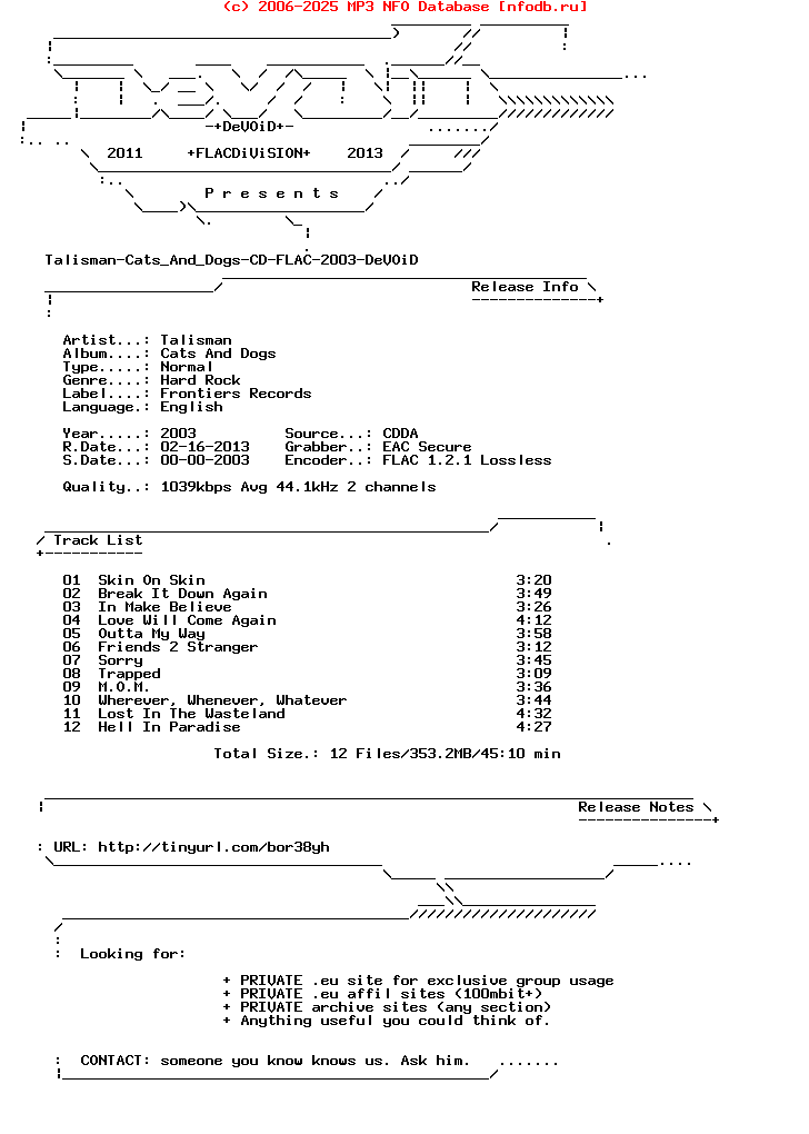 Talisman-Cats_And_Dogs-CD-FLAC-2003