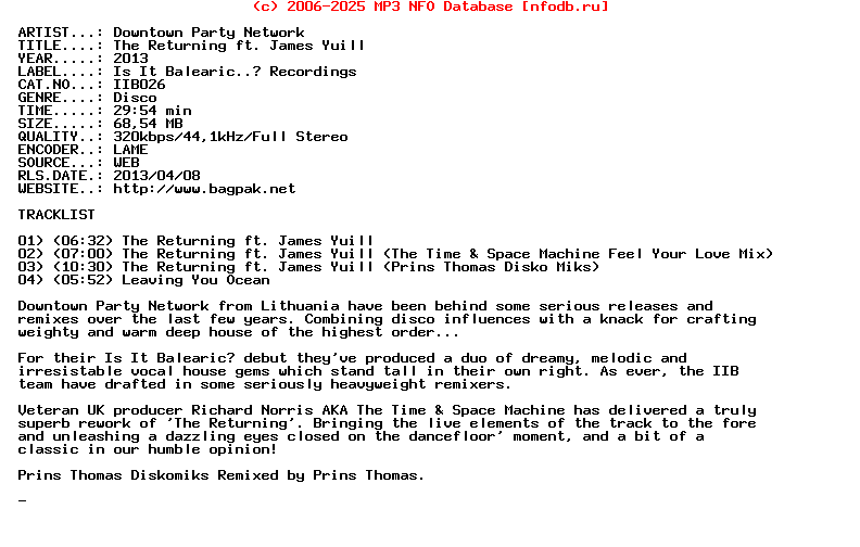 Downtown_Party_Network-The_Returning_Ft._James_Yuill-(IIB026)-WEB-2013