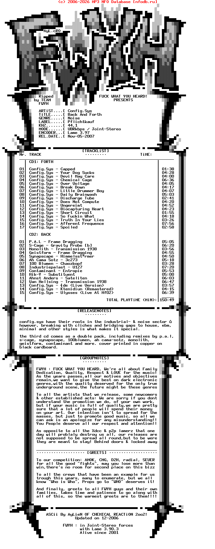 Config.Sys-Back_And_Forth-2CD-2007