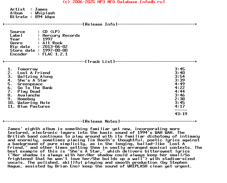 James-Whiplash-CD-FLAC-1997