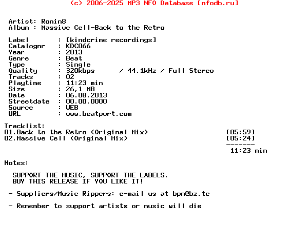 Ronin8-Massive_Cell-Back_To_The_Retro-Kdc066-WEB-2013