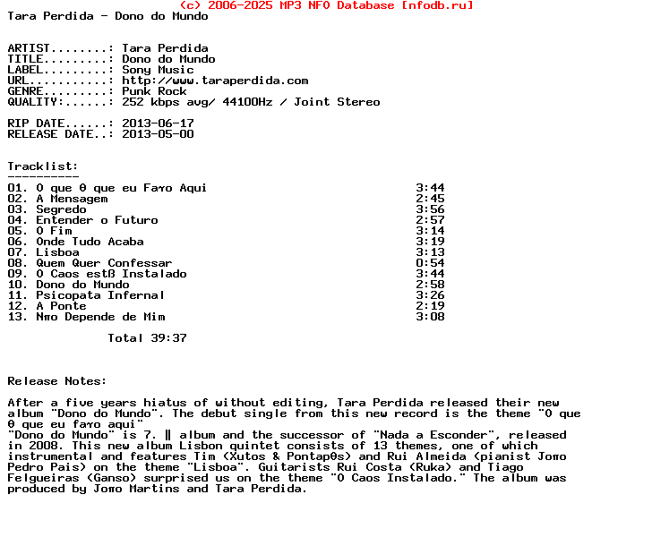 Tara_Perdida-Dono_Do_Mundo-PT-2013