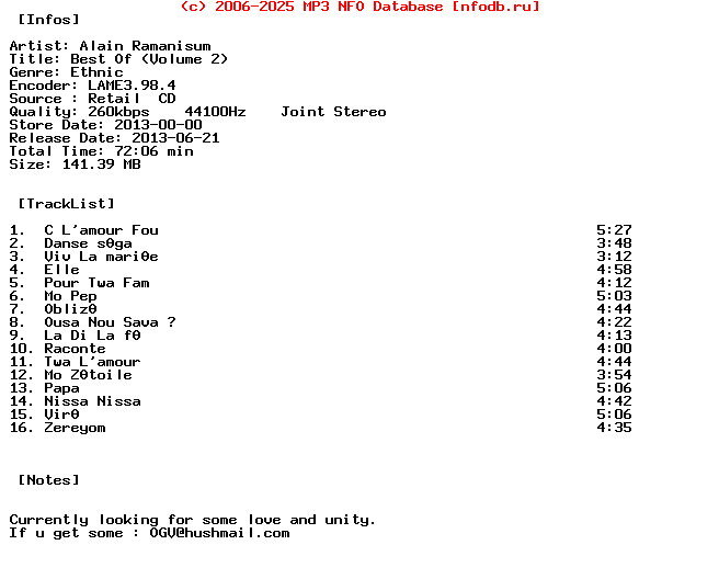 Alain_Ramanisum-Best_Of_(VOL_2)-FR-2013