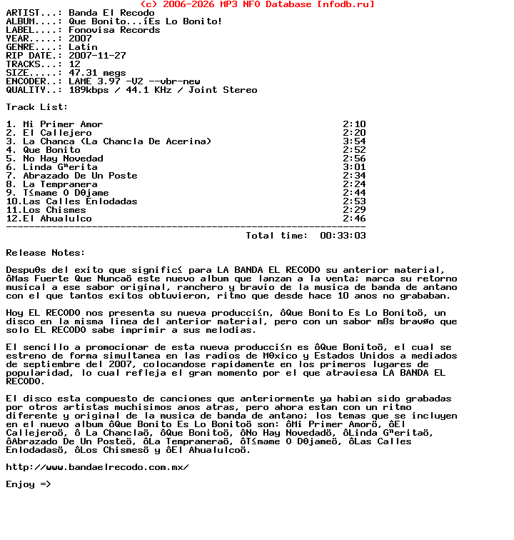 Banda_El_Recodo-Que_Bonito_Es_Lo_Bonito-SP-2007