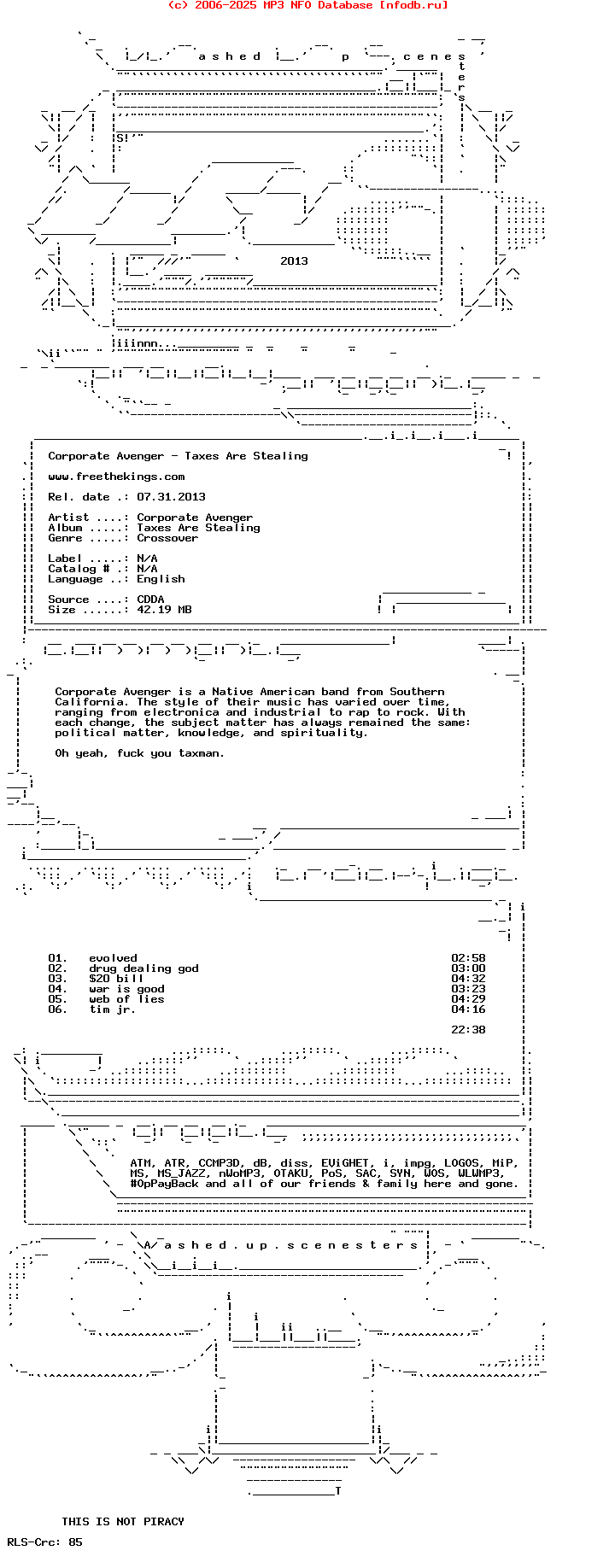 Corporate_Avenger--Taxes_Are_Stealing-Ep_Cd-1999-WUS