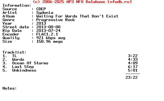 Sydonia-Waiting_For_Words_That_Dont_Exist-CDEP-2013