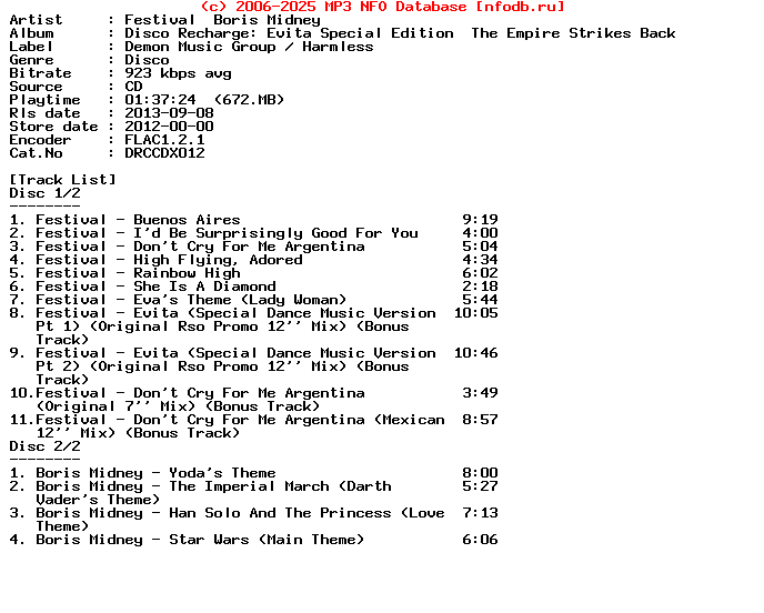 Festival__Boris_Midney-Disco_Recharge__Evita_Special_Edition__The_Empire_Strikes_Back-Split-2CD-FLAC-2012