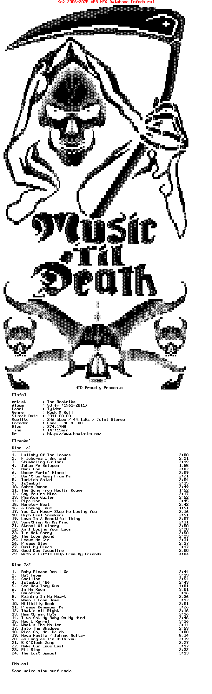 The_Beatniks-50_Ar_(1961-2011)-2CD-2011