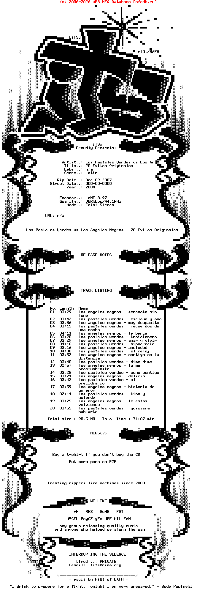 Los_Pasteles_Verdes_Vs_Los_Angeles_Negros-20_Exitos_Originales-SP-2004-ITS