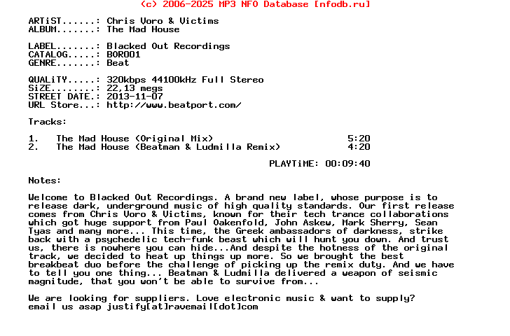 Chris_Voro_And_Victims-The_Mad_House-Bor001-WEB-2013