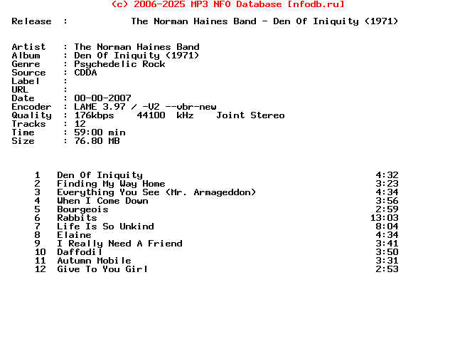 The_Norman_Haines_Band-Den_Of_Iniquity_(1971)-Remastered_Cd-2007