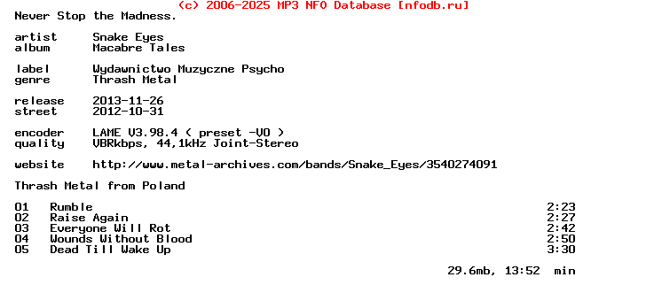 Snake_Eyes-Macabre_Tales-EP-2012