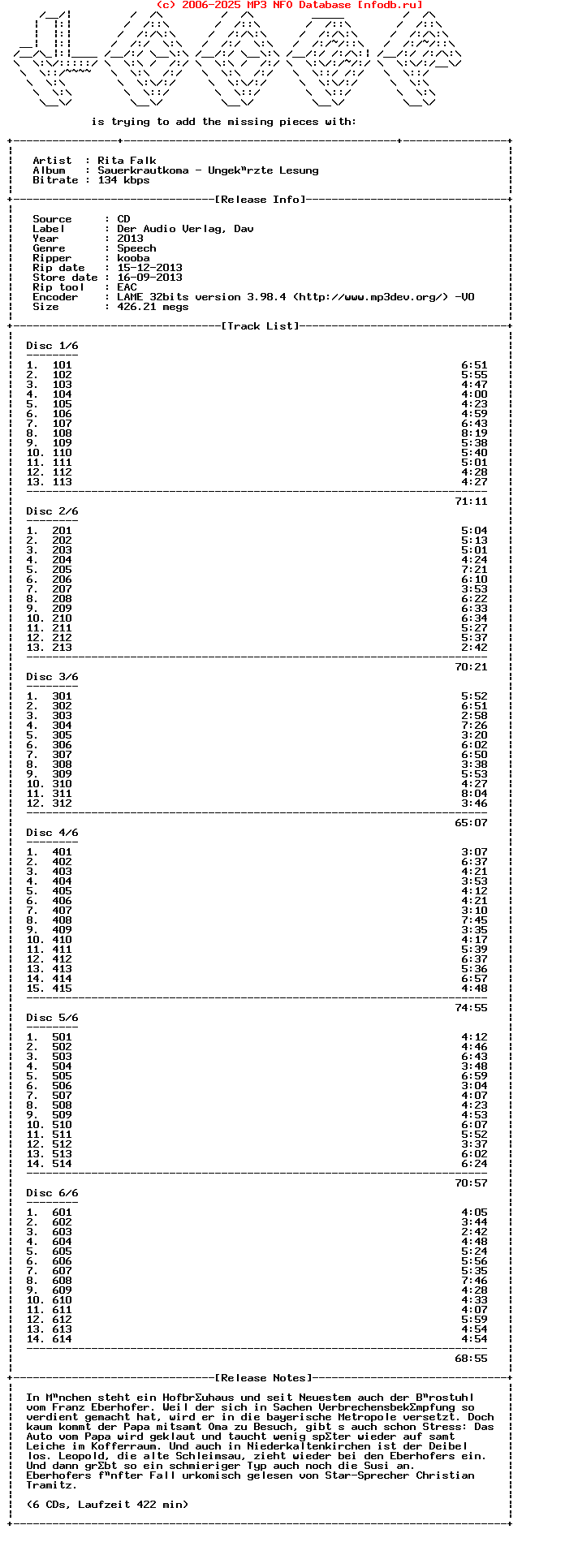 Rita_Falk-Sauerkrautkoma_-_Ungekuerzte_Lesung-2013-6CD-Kooba