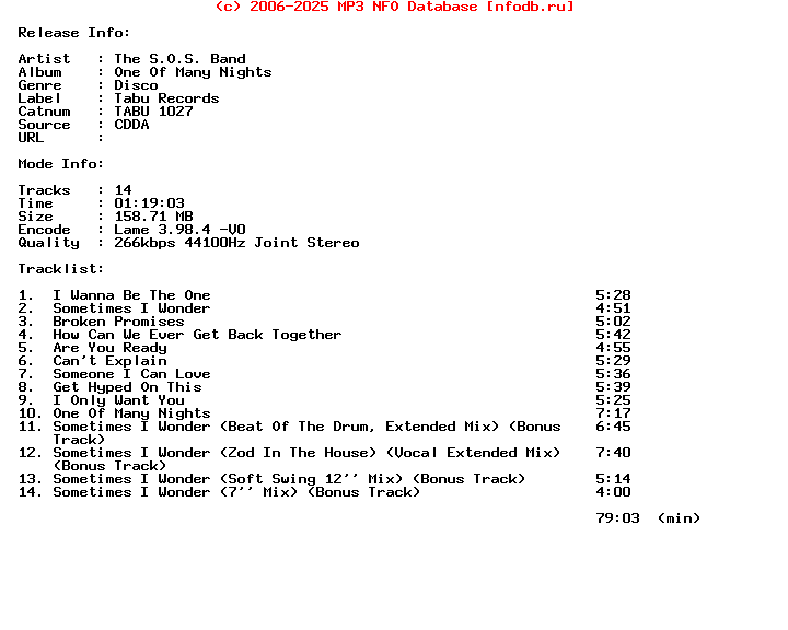 The_S.O.S._Band-One_Of_Many_Nights-(TABU_1027)-Remastered_Cd-2013