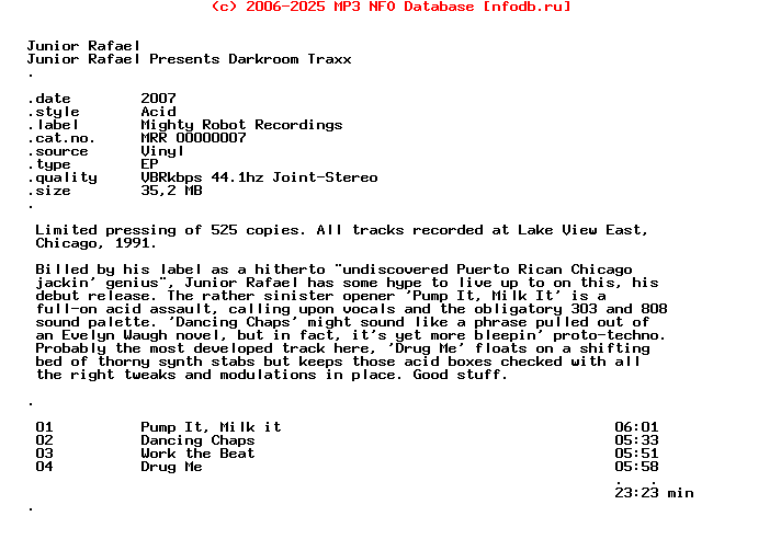 Junior_Rafael-Darkroom_Traxx-(MIGHTY_ROBOT_RECORDINGS)-Vinyl-2007