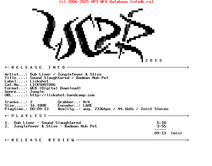 Dub_Liner__Junglefever_And_Stivs-Sound_Slaughtered__Badman_Nuh_Pet-(LICKSHOT006)-WEB-2013