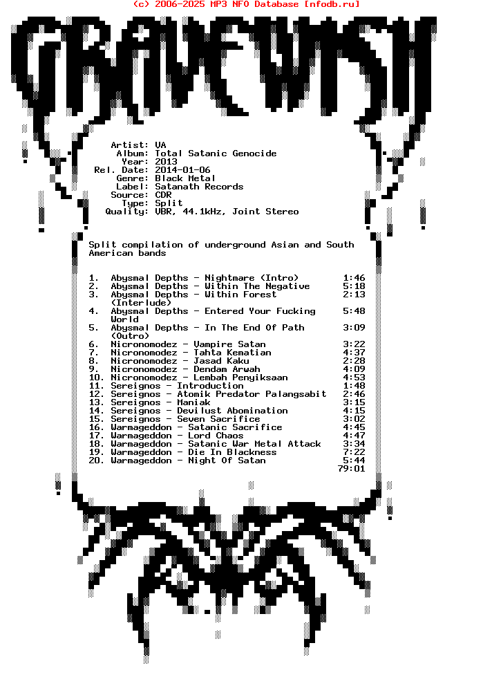 VA-Total_Satanic_Genocide-Split-CDR-2013