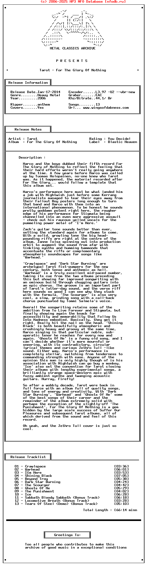 Tarot_-_For_The_Glory_Of_Nothing-Reissue-2006-Mca_Int