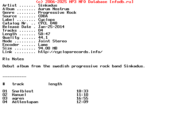 Sinkadus_-_Aurum_Nostrum-1997