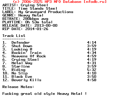 Crying_Steel-Time_Stands_Steel-2013