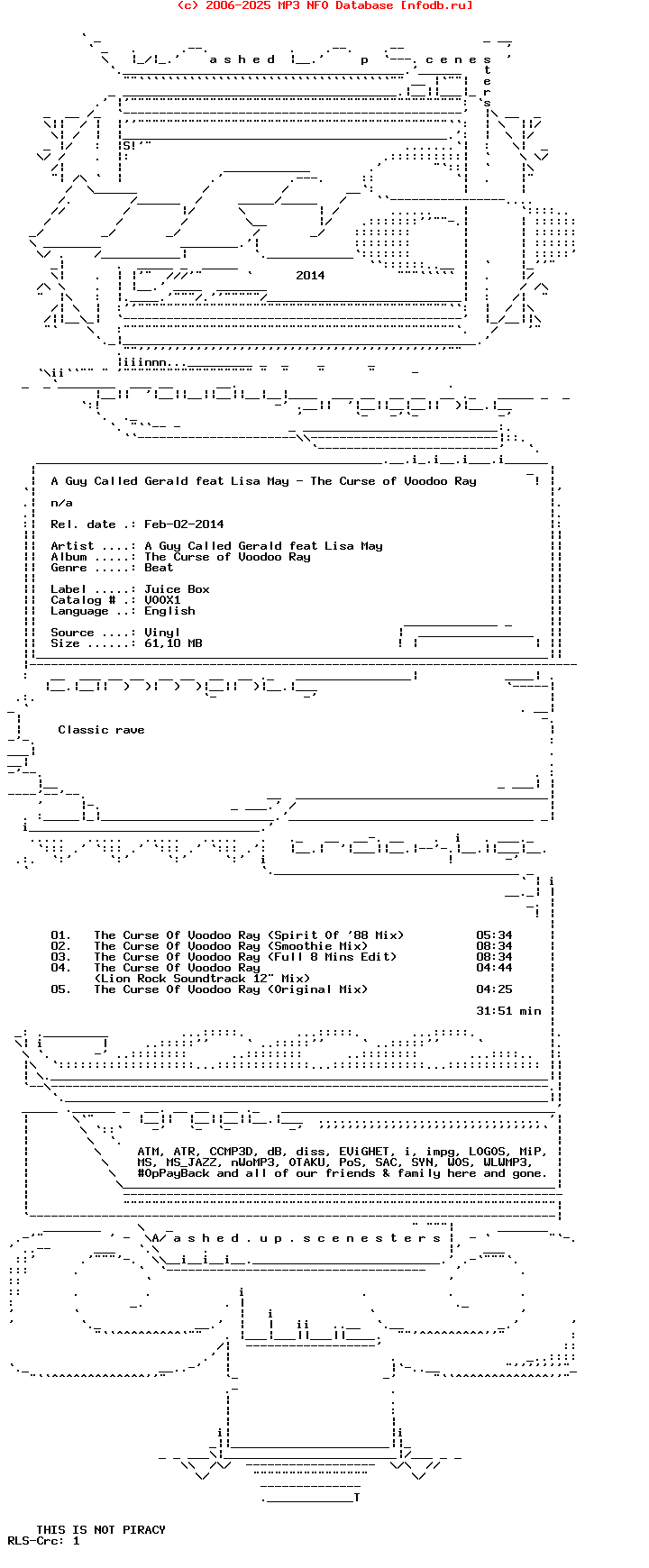 A_Guy_Called_Gerald_Feat_Lisa_May--The_Curse_Of_Voodoo_Ray-Voox1-Vinyl-1996-WUS