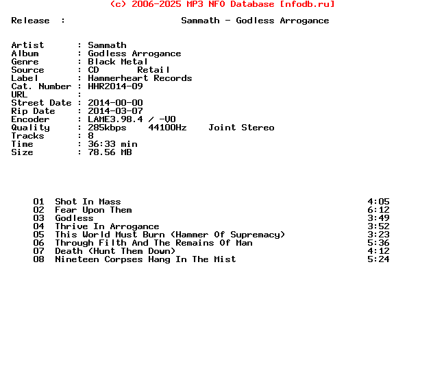 Sammath-Godless_Arrogance-(HHR2014-09)-CD-2014
